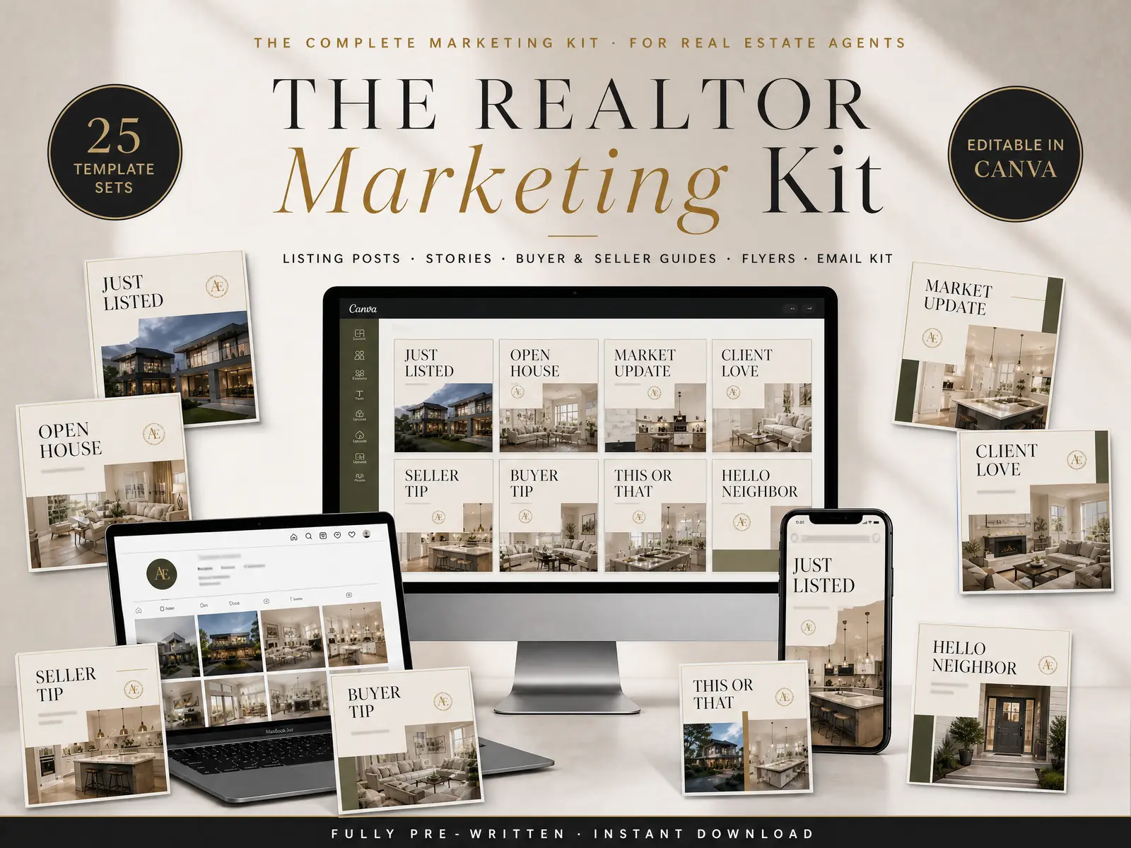 Realtor Marketing Kit - Canva marketing templates for real estate agents